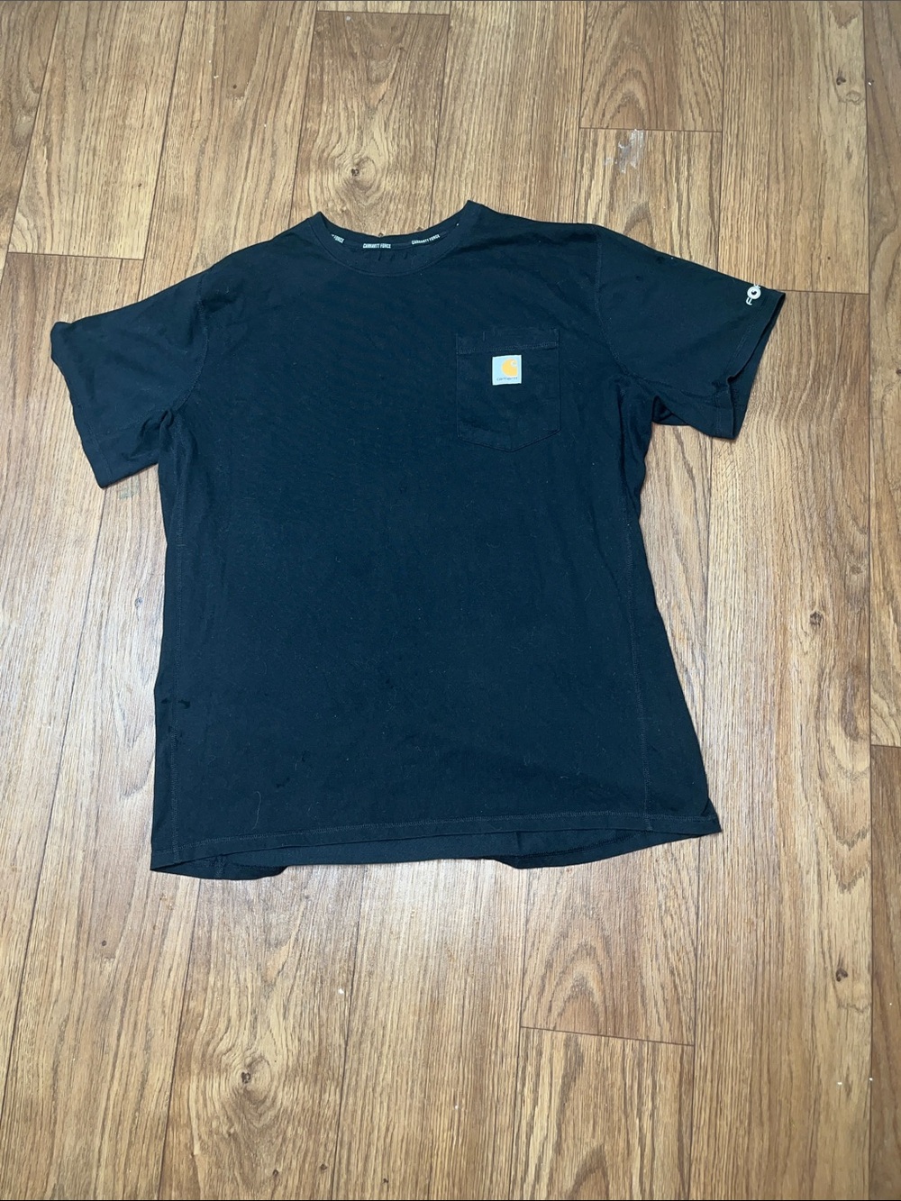 Carhartt Black Short-Sleeve Pocket Tee with Logo Patch